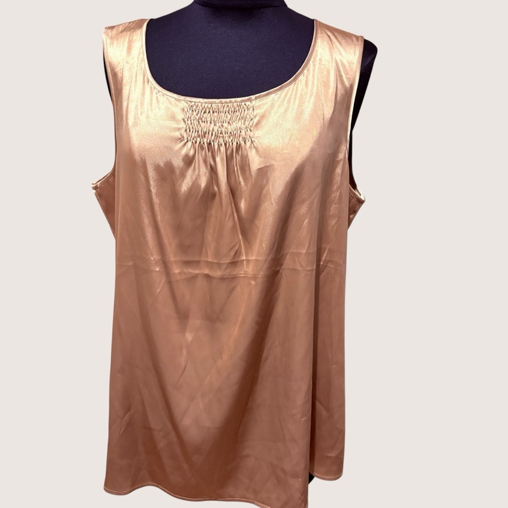 Chico's Shimmery Gold Scoop Neck Camisole size 2 US L